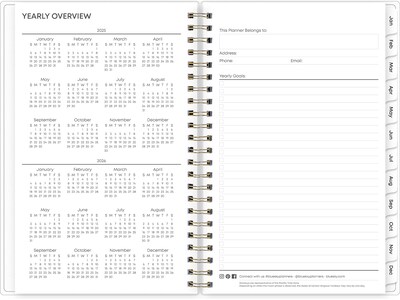 2025 Blue Sky Laurel 5" x 8" Weekly & Monthly Planner, Plastic Cover, Multicolor (135895-25)