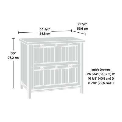 Sauder Costa Commercial 2-Drawer Lateral File Cabinet, Letter/Legal Size, Lockable, 33"W x 22"D, Chalked Chestnut (420040)