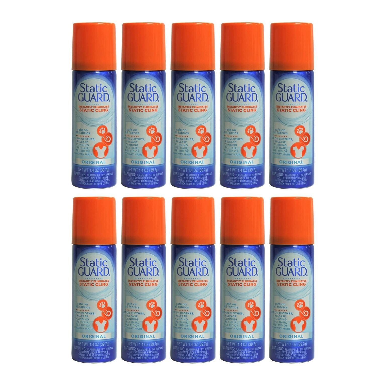 Static Guard Anti Static Spray 1.4 oz Travel Size, 10 Sprays/Pack, 14 Packs/Carton