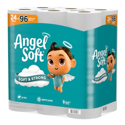 Angel Soft Mega Toilet Paper, 2-ply, White, 320 Sheets/Roll, 24 Rolls/Pack (794085)