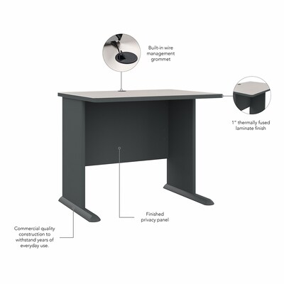 Bush Business Furniture Cubix 36"W Desk, Slate/White Spectrum (WC8436A)