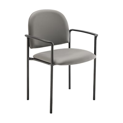 Flash Furniture Tiffany Vinyl Reception Side Stacking Chair, Gray (BT5161GRYVINYL)