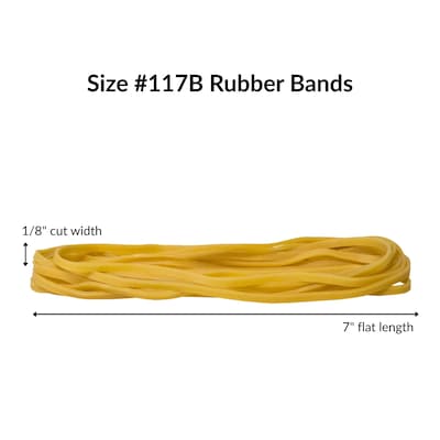 Alliance Pale Crepe Gold Multi-Purpose #117B Rubber Bands, 7" x 1/8", Golden Crepe, 300/Pack (21405)