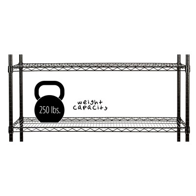 Honey-Can-Do 4-Tier 250lb. Capacity Shelving Unit, Black (SHF-01908)