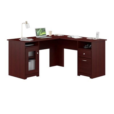 Bush Furniture Cabot L Shaped Desk, Harvest Cherry (WC31430K)
