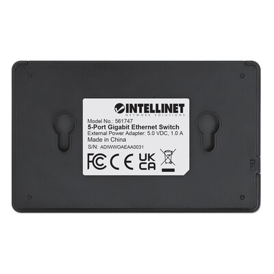 Intellinet Network Solutions 5-Port Gigabit Ethernet Switch, Black (561747)