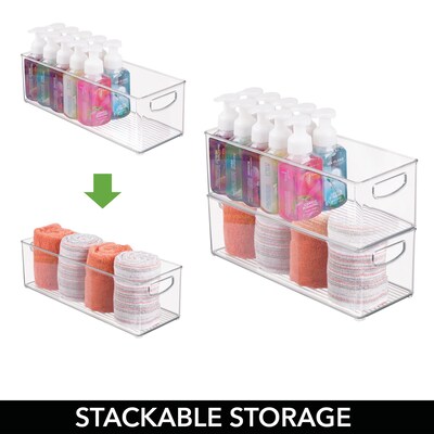 iDesign Plastic Stackable Pantry Bin - Storage Bin with Handles for Kitchen Organization- Ideal for Cabinets or Fridges