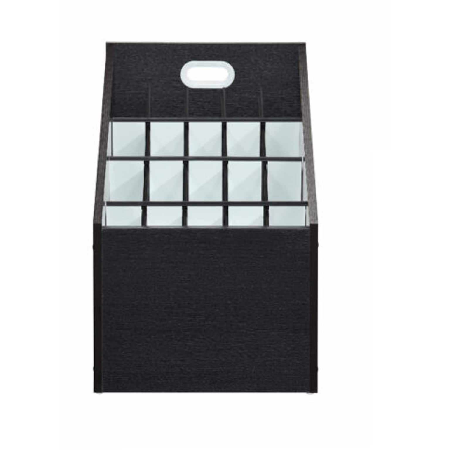 AdirOffice 20-Slot Roll File, 22.24H x 15.55W x 15.55D, Black (ADI628-WBLK)