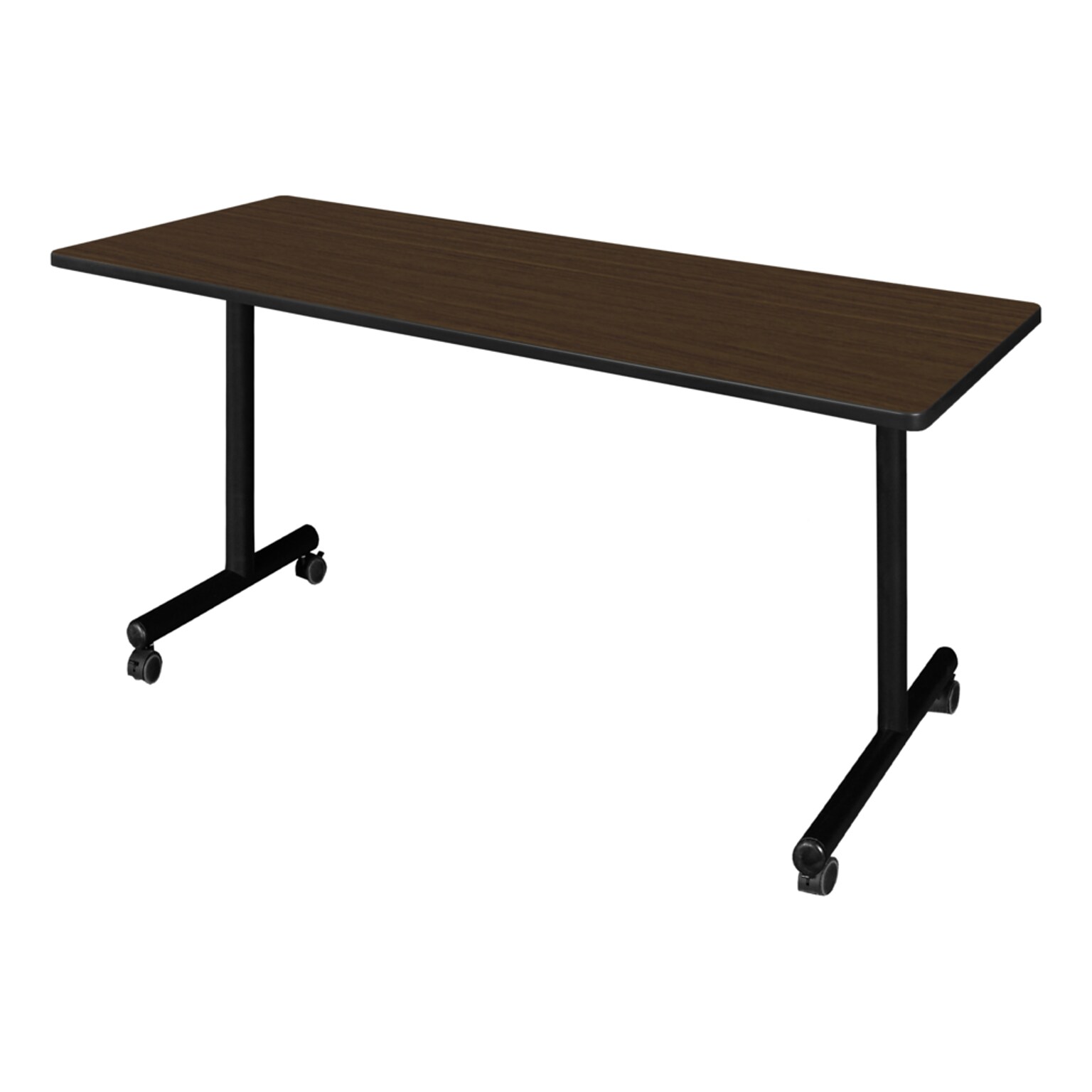 Regency Kobe Mobile T-Base Training Seminar Table, 72 x 24, Neo Walnut (MKTRCC7224NW)