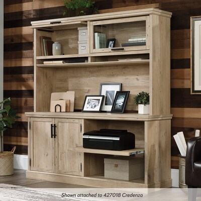 Sauder Aspen Post 30"H Storage Credenza with 2 Shelves, Prime Oak (427018)