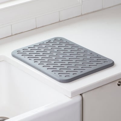 Better Houseware The Magic Stone & Silicone Quick-Dry Dish Racks, Gray (BTH3418)