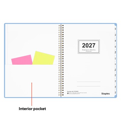 2027 Staples 8" x 11" Weekly & Monthly Planner, Eternal Blue (ST63609-27)
