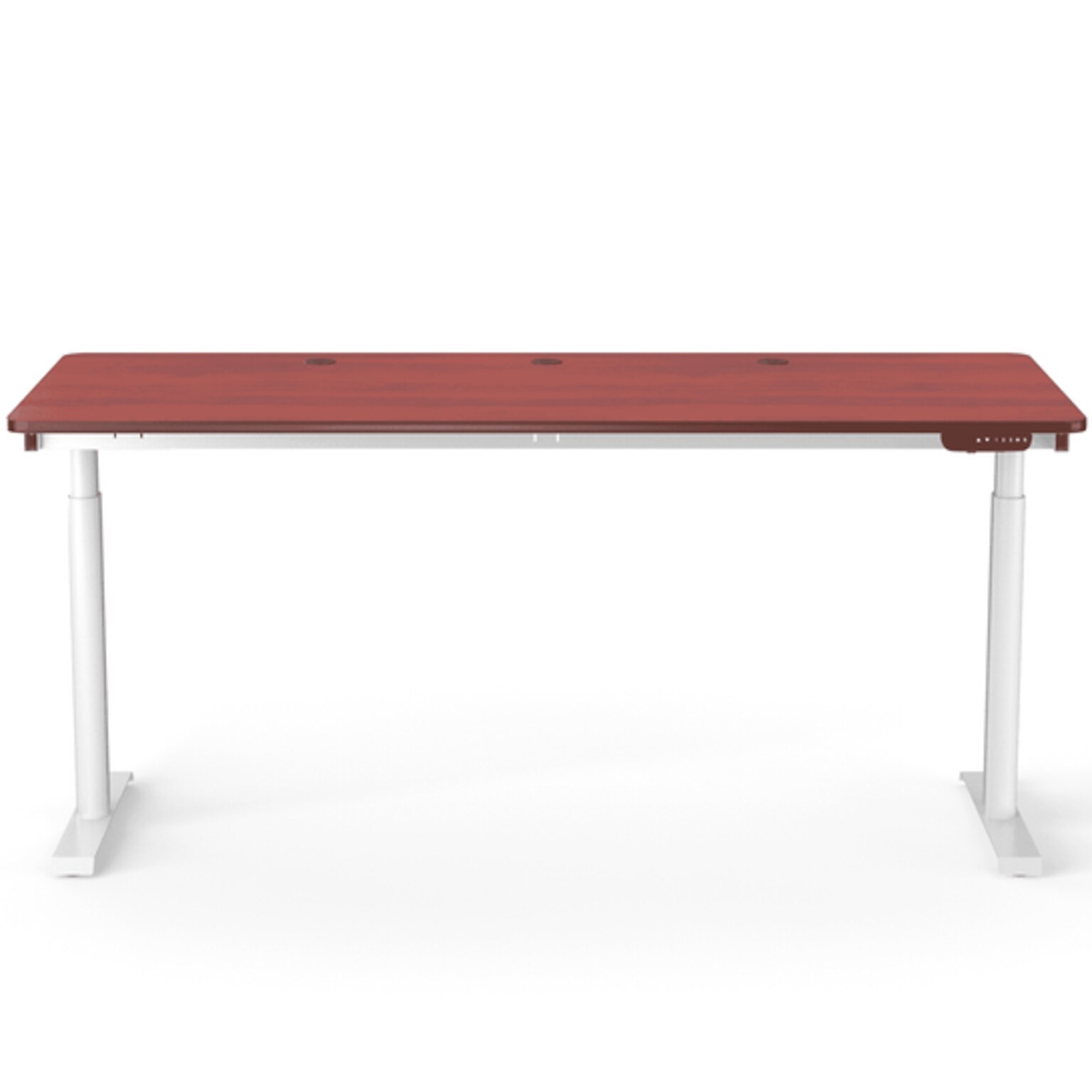 VersaDesk PowerLift 72W Electric Rectangular Adjustable Standing Desk, Cherry/White (PLSDR7230-WC-APP )