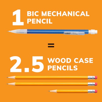 BIC Xtra Sparkle Mechanical Pencil, 0.7mm, #2 Hard Lead, 24/Pack (MPLP241-BLK)