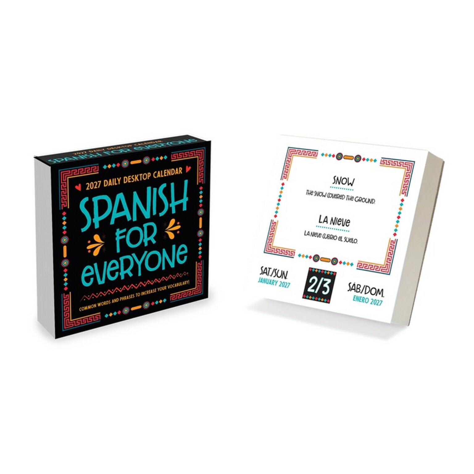 2027 TF Publishing Spanish Words 3.25 x 5.25 Daily Day-to-Day Calendar, Multicolored (27-3020)