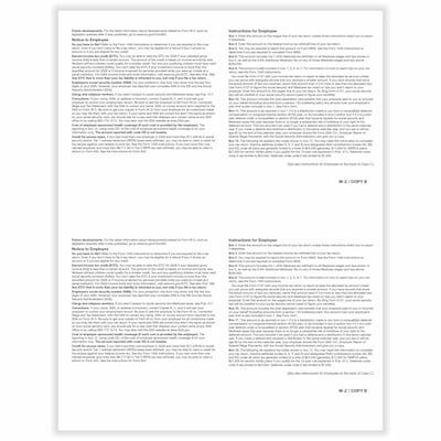 ComplyRight 2026 W-2 Tax Form, 1-Part, 2-Up, Employee Copy B, 50/Pack (520250)