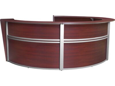 Regency Marque 142"W Curved Reception Desk Workstation, Mahogany (77294MH)