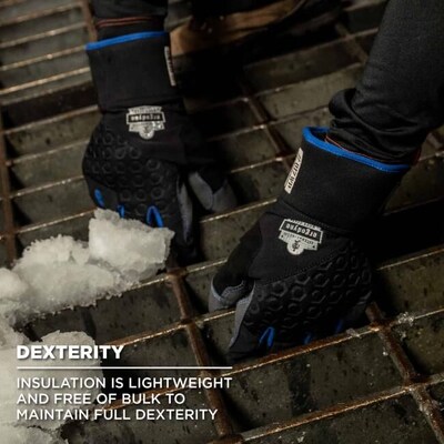 ProFlex 817WP Reinforced Thermal Waterproof Utility Gloves, Black, Large (17374)