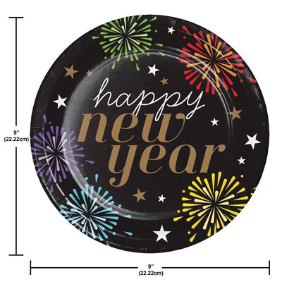 Say Hooray! New Year's Radiance Paper Plates and Napkins Kit, Multicolored, 48/Pack (DTC9394E2G)