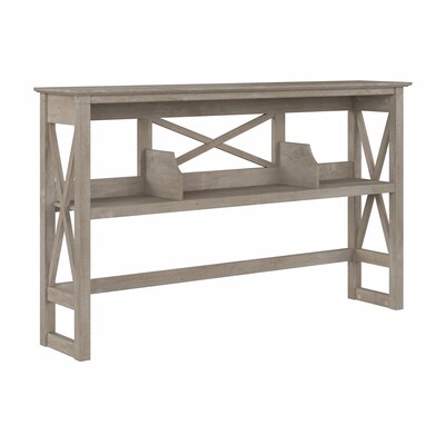 Bush Furniture Key West 60 W Desktop Hutch, Washed Gray (KWH160WG-03)
