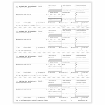 ComplyRight 2026 W-2 Tax Form, 4-Part, 4-Up, Employee Copy, 50/Pack (520650)