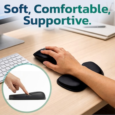 Purely E280 Memory Foam Non-Skid Wrist Rests, Black (PCCE280BK)