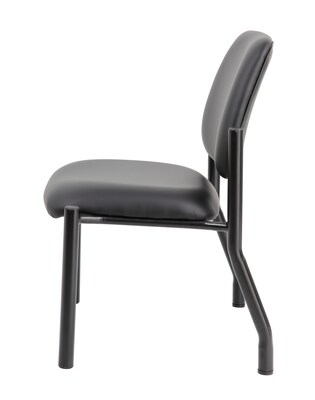 Boss Office Products Bariatric Armless Vinyl Guest Chair, 400 lb. Capacity, Black (B9595AM-BK-400)