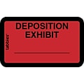 Tabbies Deposition Exhibit Labels, Pre-Printed, 1 X 1 5/8, Red, 252/Pack (58095)
