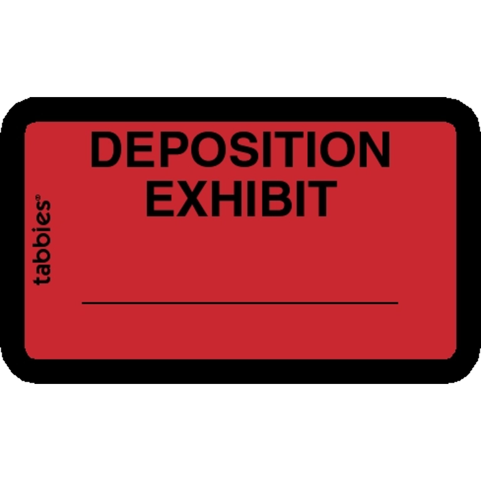 Tabbies Deposition Exhibit Labels, Pre-Printed, 1 X 1 5/8, Red, 252/Pack (58095)