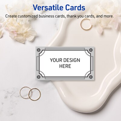 Avery Silver-Metallic Black Matte Blank Card, White, 80/Pack (S00-FK9)