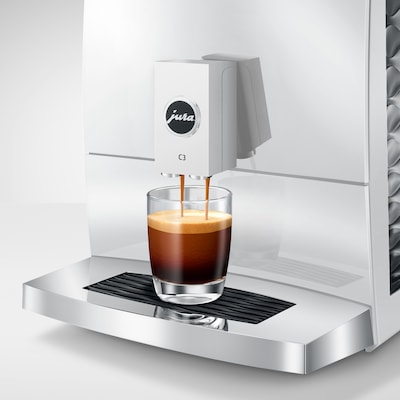 Jura C3 2-Cups Coffee & Espresso Machine Combination, Piano White (15780)
