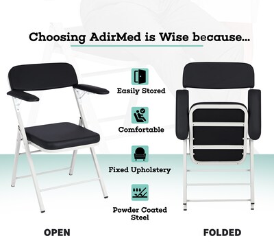 Viva Comfort Portable Phlebotomy Blood Drawing Chair, Black (ADI997-03-BLK-MK)