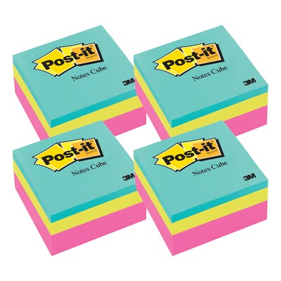Post-it Notes Combo Pack, 3 x 3, Assorted Collection, 400 Sheet/Pad, 4 Pads/Pack (MMM2027RCR-4)