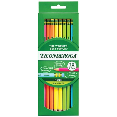 Ticonderoga Pre-Sharpened Wooden Pencil, #2 Soft Lead, 10/Pack (X13810X)