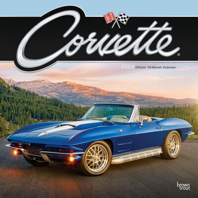 2023 BrownTrout Corvette OFFICIAL 12 x 24 Monthly Wall Calendar, (9781975449766)