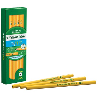 Ticonderoga Beginners Wooden Pencil, 2.2mm, #2 Soft Lead, Dozen (13080)