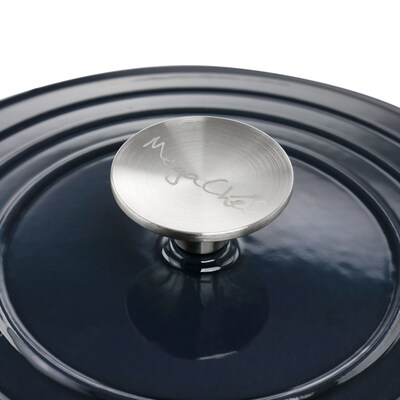 MegaChef Cast Iron 2 Quart Dutch Oven, Dark Blue (936119981M)