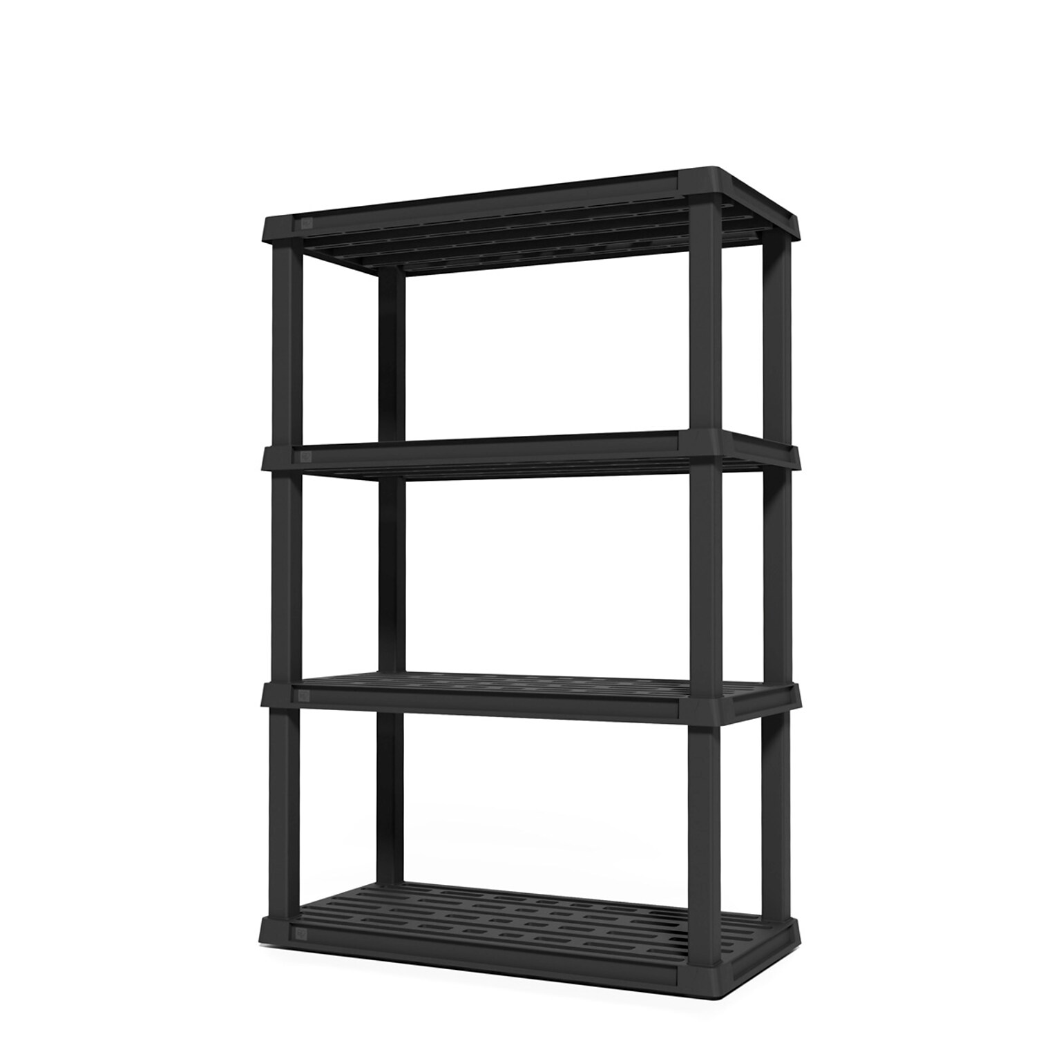 Iris 4-Shelf Plastic Shelving Unit, 55.8 x 35.9 x 17.9, Black (140099)