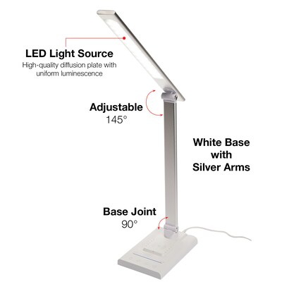 Excello Global Products Wellness Series LED Desk Lamp, 16", White (EGP-DL-10-WHT)