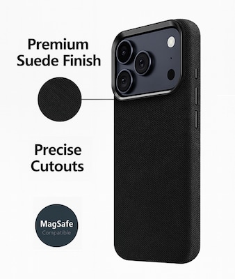 SaharaCase Indy MagSafe Phone Case for iPhone 17 Pro Max, Shock Absorbing, Black (CP01091)