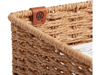 U Brands Paper Rope Front Loading Letter Tray, Letter Size, Brown (6085U01-06)