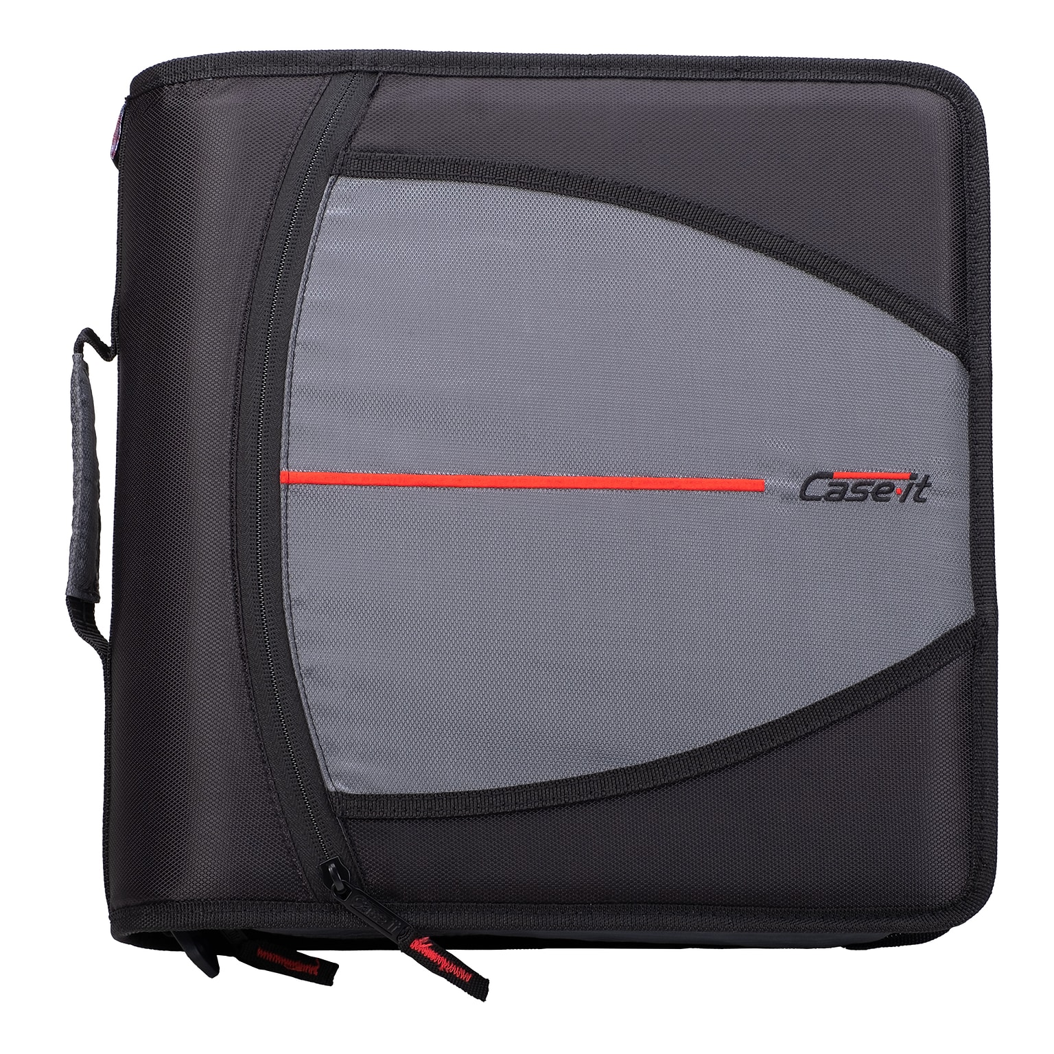Case It Mighty Zip Tab 3 3-Ring Zipper Binders, Black (D-146-BLACK)
