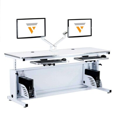 VersaDesk Deluxe 72"W Manual Adjustable Standing Computer Table, White (CTL7224-WW)