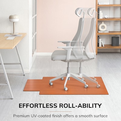 Anji Mountain Standard Bamboo Carpet & Hard Floor Chair Mat with Lip, 36" x 48", Walnut (AMB24052)