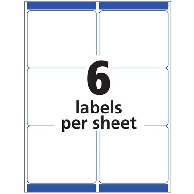 Avery Easy Peel Laser Shipping Labels, 3-1/3" x 4", Clear, 6 Labels/Sheet, 50 Sheets/Pack,  300 Labels/Pack  (5664)