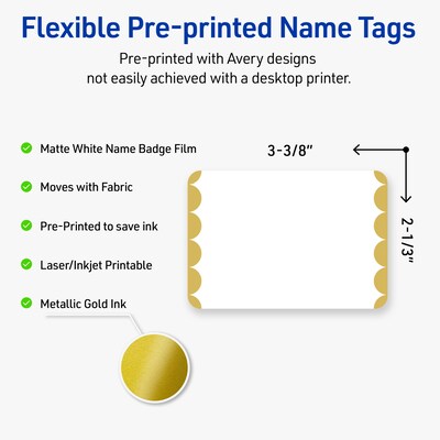 Avery Laser/Inkjet Rectangle Multipurpose Labels, 2-1/3 x 3-3/8, White, 80/Pack (S00-EY3)