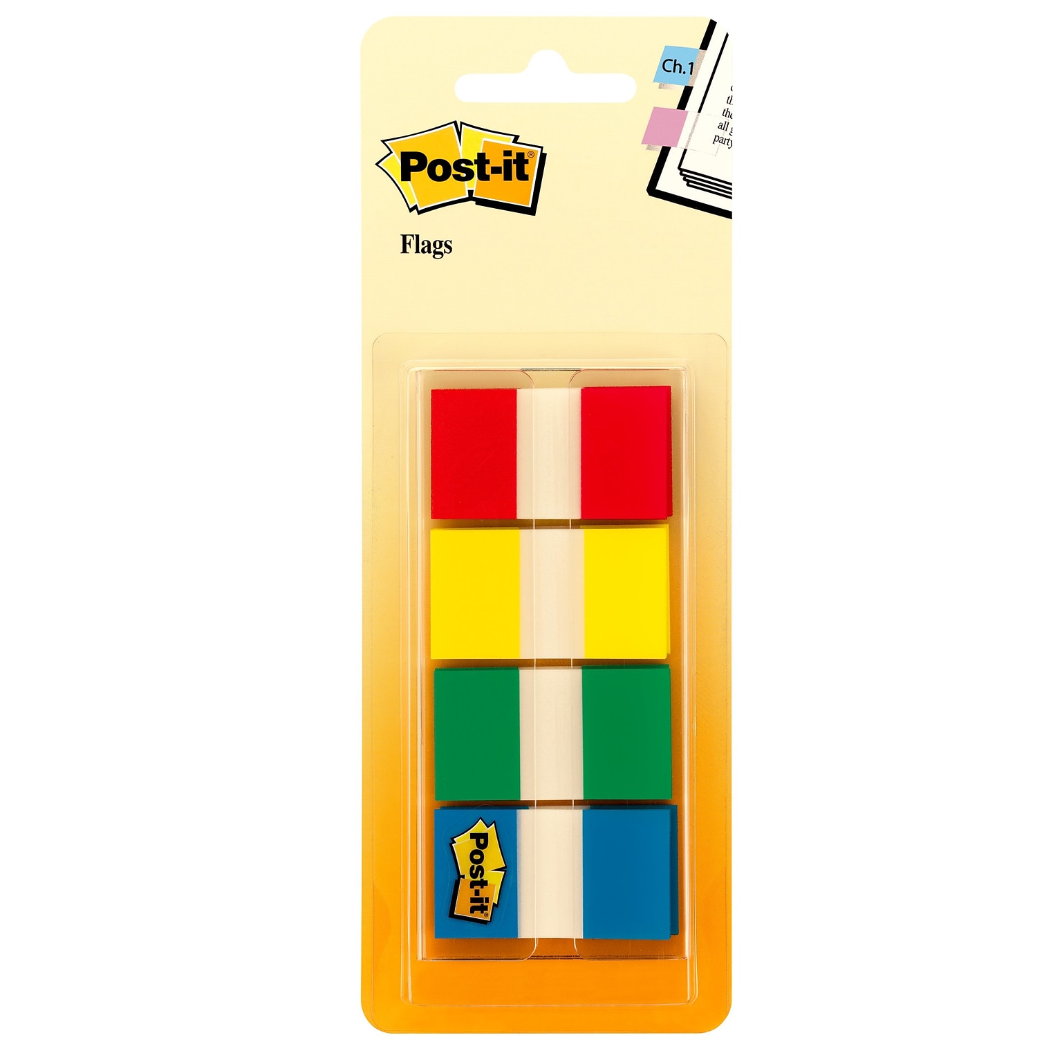 Post-it® Flags, .94 Wide, Assorted Colors, 160 Flags/Pack (680-RYGB2)