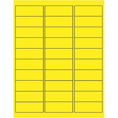 Quill Brand® Laser Address Labels, 1" x 2-5/8", Fluorescent Yellow, 900 Labels (Comparable to Avery 5972)