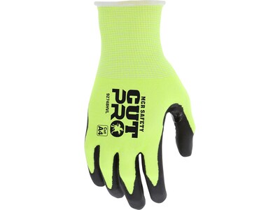 MCR Safety Cut Pro Hypermax Fiber/Nitrile Work Gloves, Lime/Black, XXL, Pair (92748HVXXL)