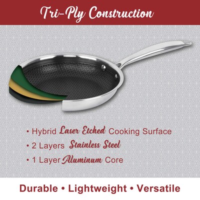 Brentwood 12" Wok With Glass Lid, Stainless Steel (B-WH30L)
